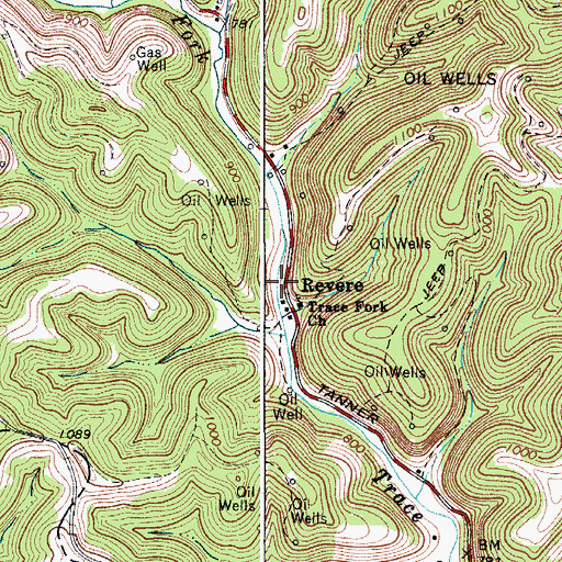 Topographic Map of Revore, WV