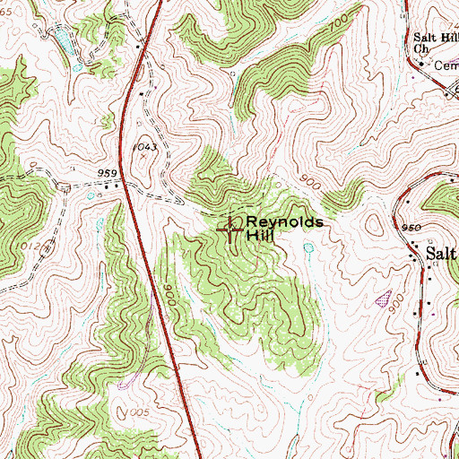 Topographic Map of Reynolds Hill, WV