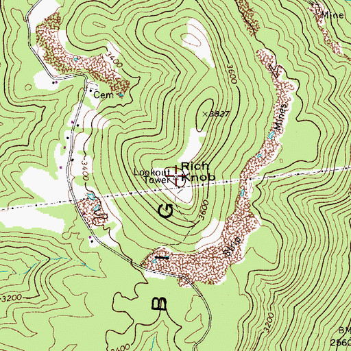 Topographic Map of Rich Knob, WV
