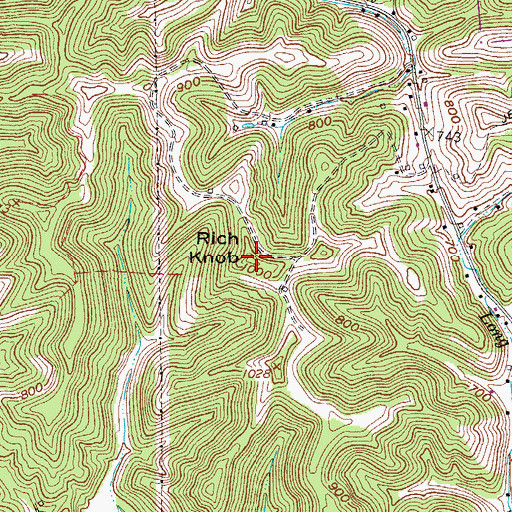 Topographic Map of Rich Knob, WV