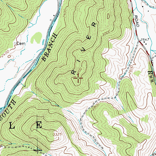 Topographic Map of River Hill, WV