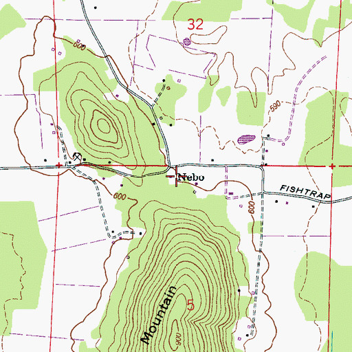 Topographic Map of Nebo Church (historical), AL