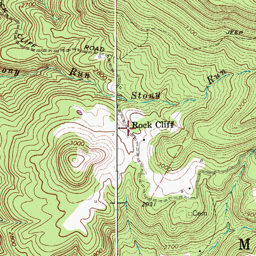Topographic Map of Rock Cliff, WV
