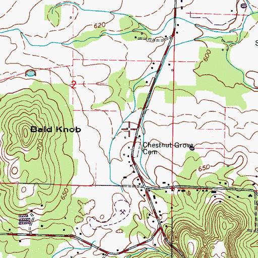 Topographic Map of Chestnut Grove Church (historical), AL