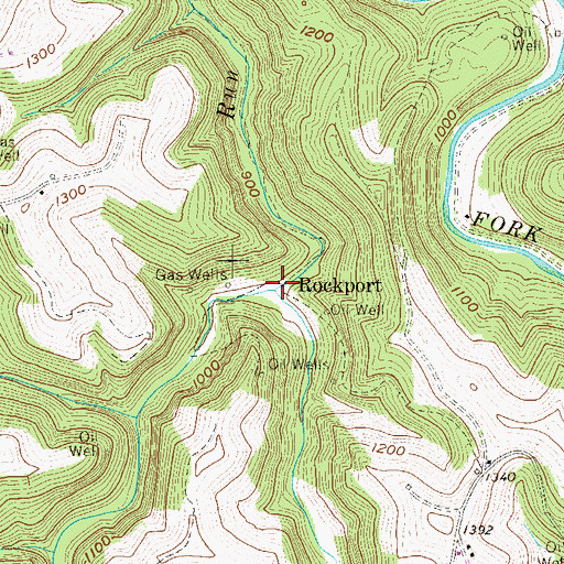 Topographic Map of Rockport, WV