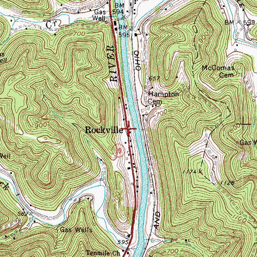 Topographic Map of Rockville, WV