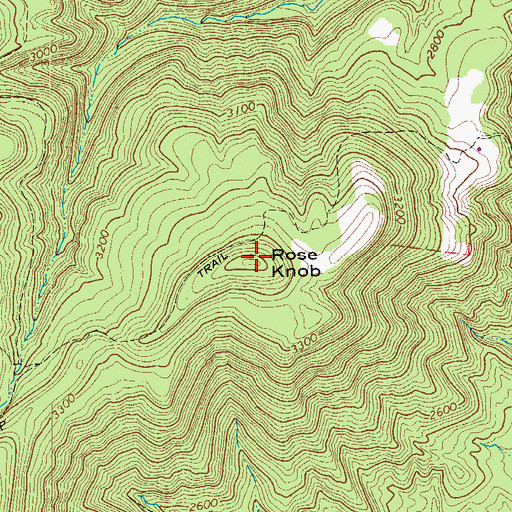 Topographic Map of Rose Knob, WV