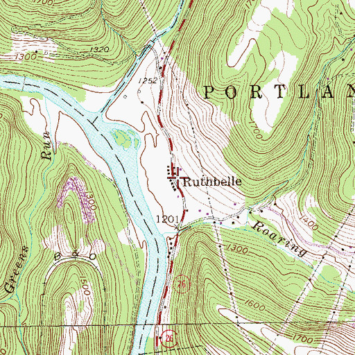 Topographic Map of Ruthbelle, WV