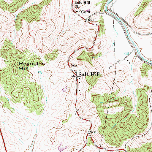 Topographic Map of Salt Hill, WV