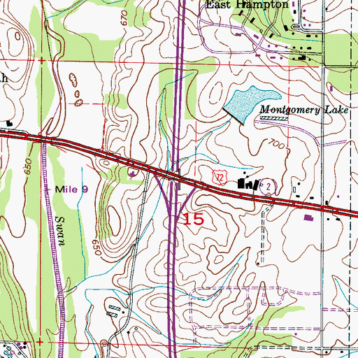 Topographic Map of Interchange 351, AL