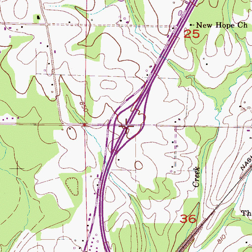 Topographic Map of Interchange 361, AL