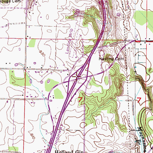 Topographic Map of Interchange 365, AL