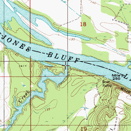 Topographic Map of House Creek, AL