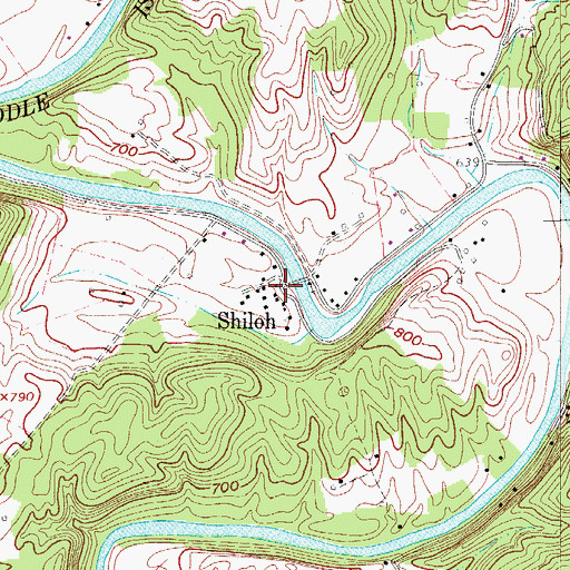 Topographic Map of Shiloh, WV