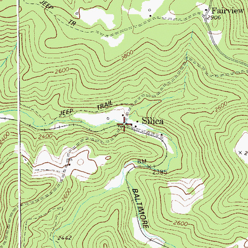Topographic Map of Silica, WV