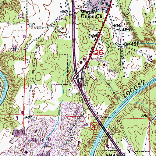 Topographic Map of Interchange 280, AL