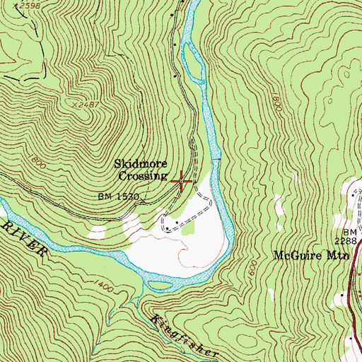 Topographic Map of Skidmore Crossing, WV