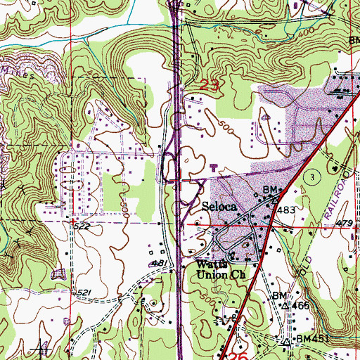 Topographic Map of Interchange 281, AL