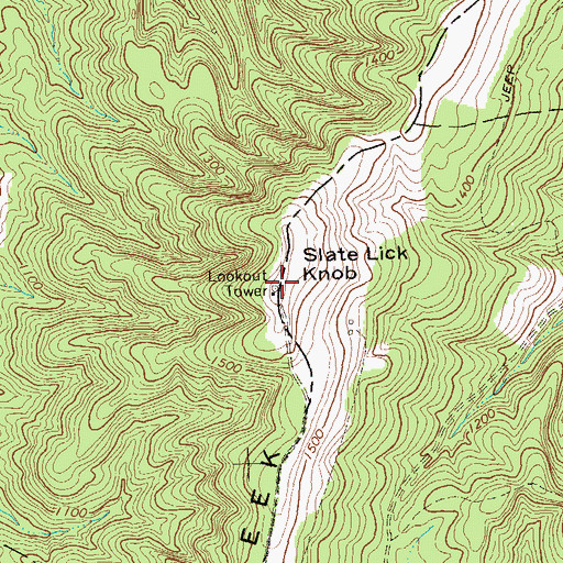 Topographic Map of Slate Lick Knob, WV