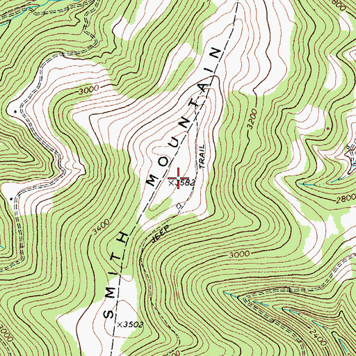 Topographic Map of Smith Mountain, WV