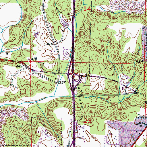 Topographic Map of Interchange 282, AL