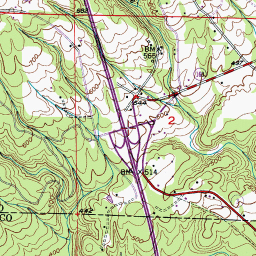 Topographic Map of Exit 284, AL