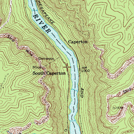 Topographic Map of South Caperton, WV