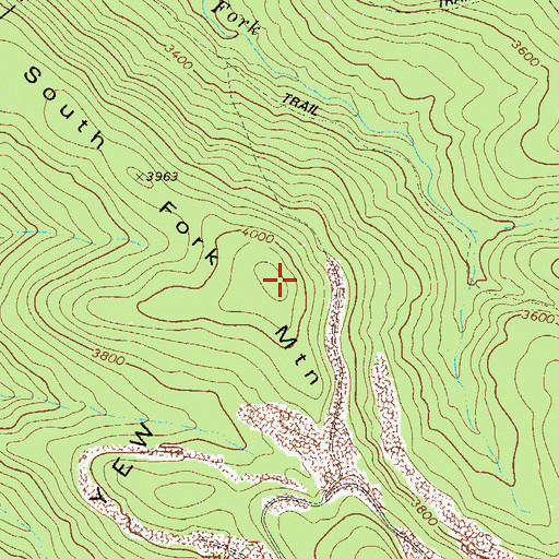 Topographic Map of South Fork Mountain, WV