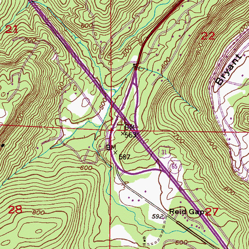 Topographic Map of Exit 287, AL