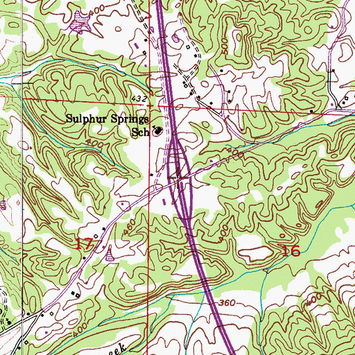 Topographic Map of Exit 289, AL