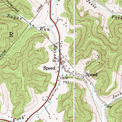 Topographic Map of Speed, WV