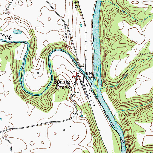 Topographic Map of Spring Creek, WV