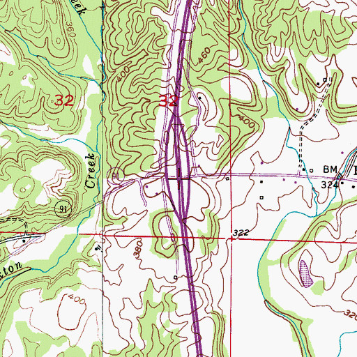 Topographic Map of Interchange 292, AL