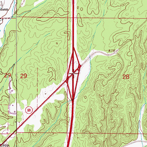 Topographic Map of Interchange 299, AL