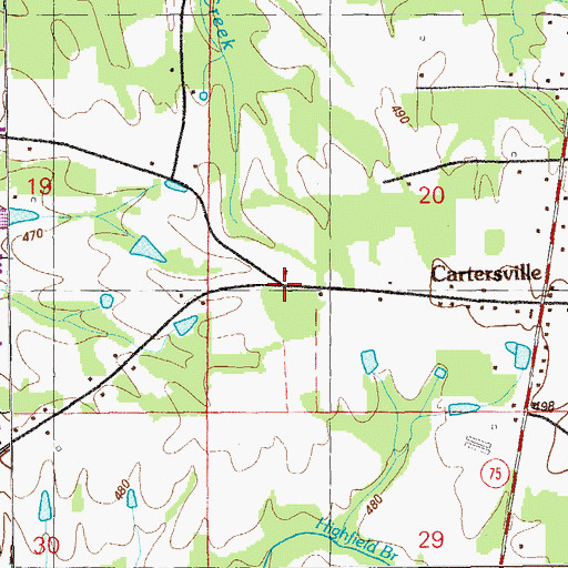 Topographic Map of Beulah, AL