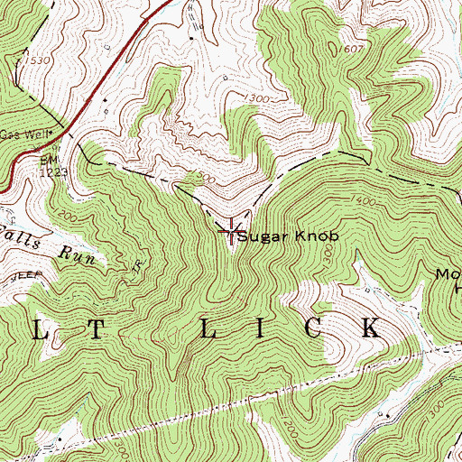 Topographic Map of Sugar Knob, WV