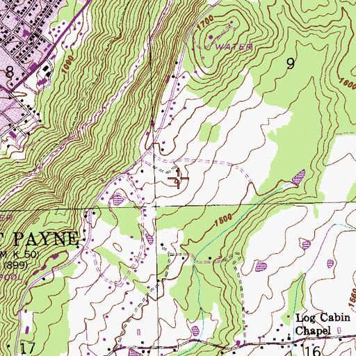 Topographic Map of Castle Rock, AL