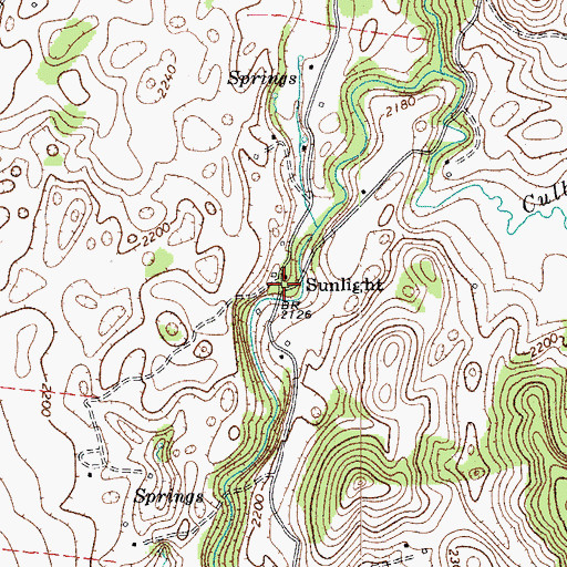 Topographic Map of Sunlight, WV
