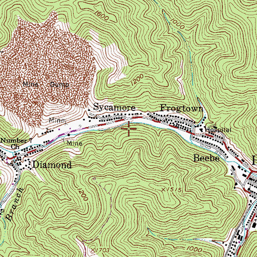Topographic Map of Sycamore, WV