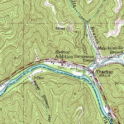 Topographic Map of Sydnor Addition, WV