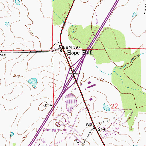 Topographic Map of Interchange 164, AL