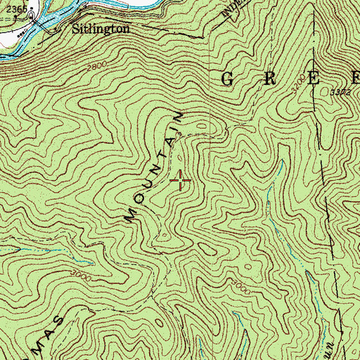 Topographic Map of Thomas Mountain, WV