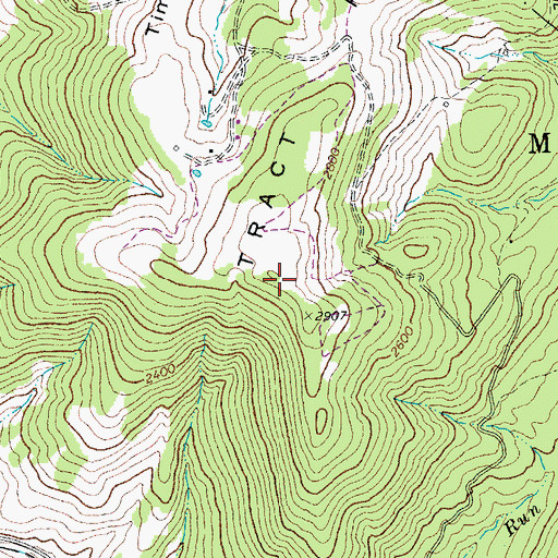 Topographic Map of Tract Hill, WV