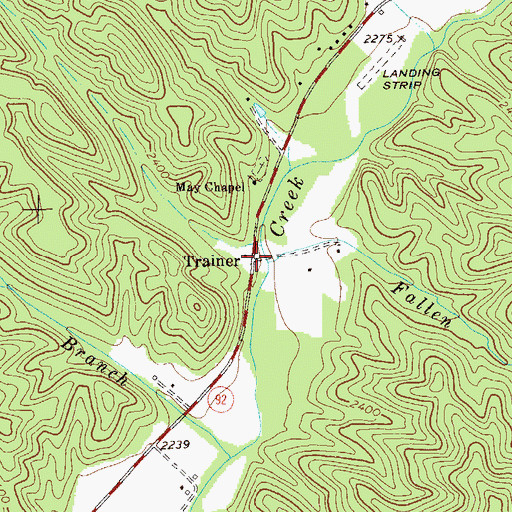 Topographic Map of Trainer, WV
