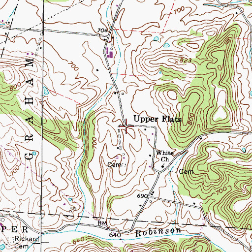 Topographic Map of Upper Flats, WV