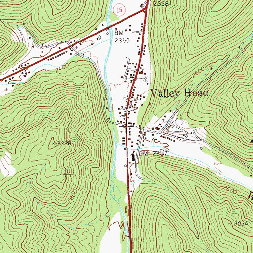 Topographic Map of Valley Head, WV