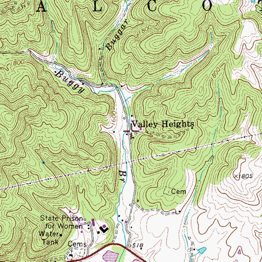 Topographic Map of Valley Heights, WV