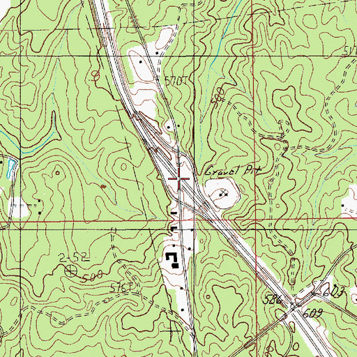Topographic Map of Interchange 186, AL