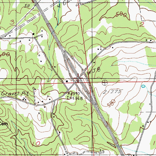 Topographic Map of Interchange 200, AL