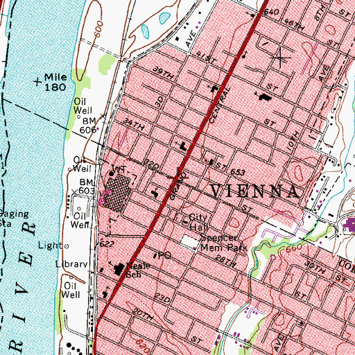 Topographic Map of Vienna, WV
